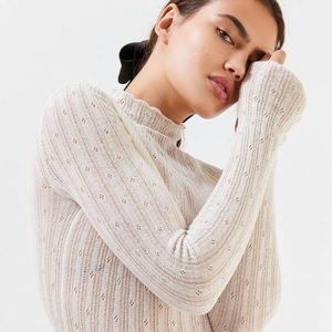 UO Poppy Pointelle Turtleneck Sweater